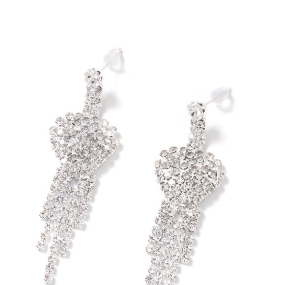 White Austrian Crystal Earrings and Statement Necklace - Picture 5 of 6